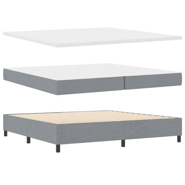 vidaXL Box spring seng med madras Lysegrå 200 x 200 cm Stof