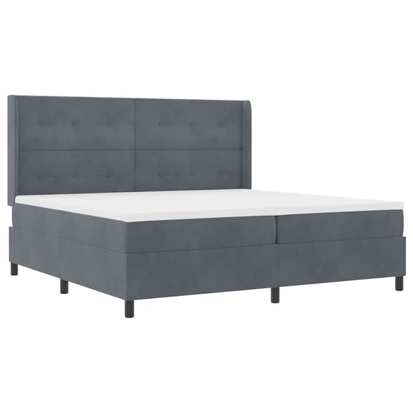 vidaXL Box spring seng med madras Mørkegrå 200 x 200 cm Fløjl