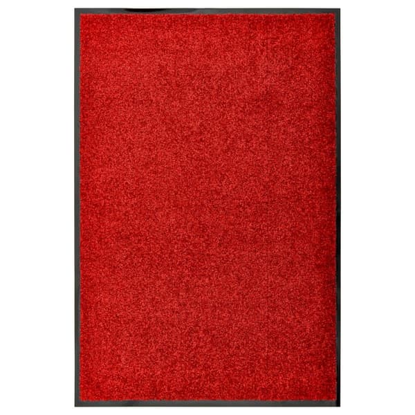 vidaXL vaskbar dørmåtte 60x90 cm rød