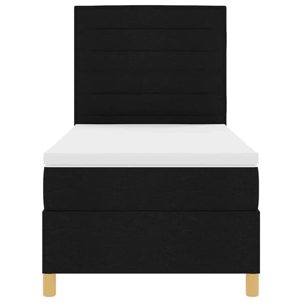 vidaXL Box spring seng med madras Sort 100 x 200 cm Stof