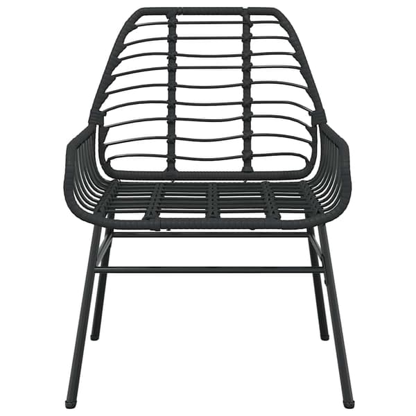 vidaXL 5 dele spisebordssæt til haven polyrattan glas sort