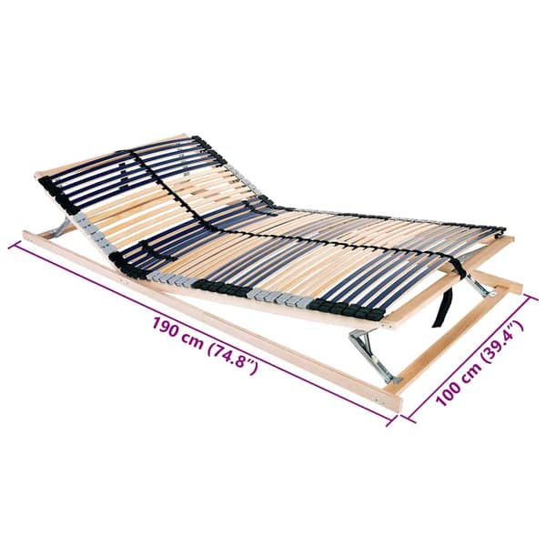 vidaXL Lamelbund Brun 100 x 190 cm Solid bøg