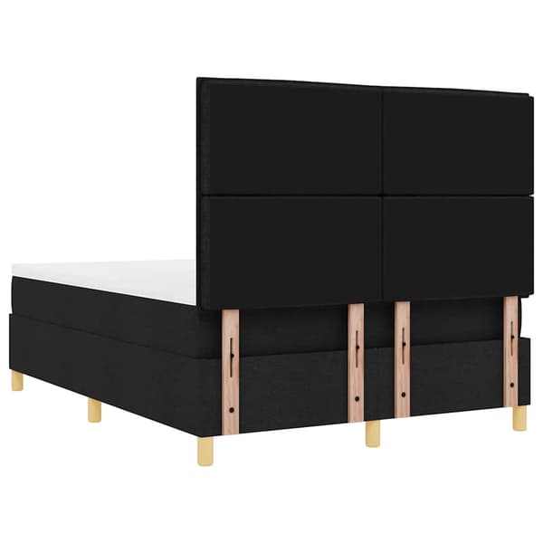 vidaXL LED Box Spring Bed med madras Sort 140 x 190 cm Stof