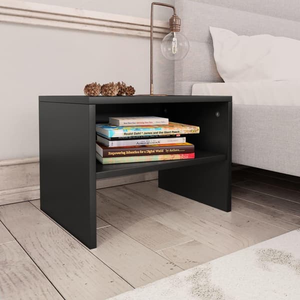 vidaXL sengeskabe 2 stk. 40 x 30 x 30 cm spånplade sort