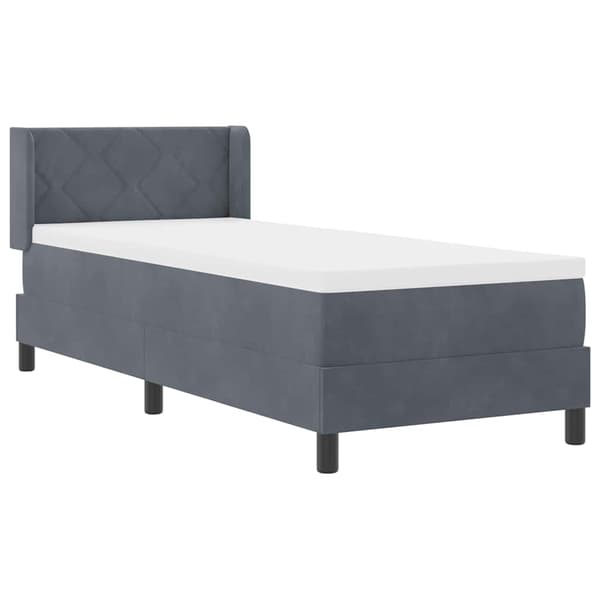 vidaXL Box spring seng med madras Mørkegrå 200 x 80 cm Polyester