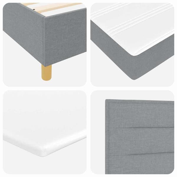 vidaXL Box spring seng med madras Lysegrå 90 x 190 cm Stof
