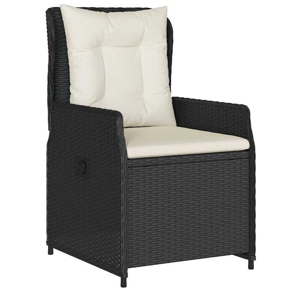 vidaXL Have Spisebordssæt 5 pcs Sort polyrattan