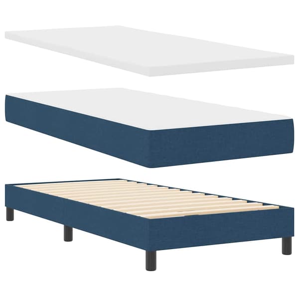 vidaXL Box spring seng med madras Blå 200 x 100 cm Polyester