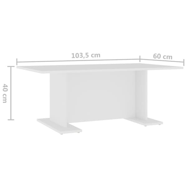 vidaXL sofabord 103,5x60x40 cm spånplade hvid