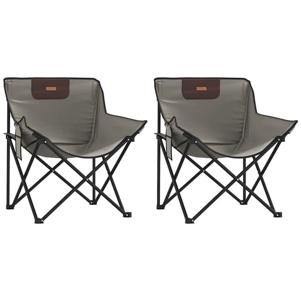 vidaXL campingstole med lommer 2 stk. foldbar grå