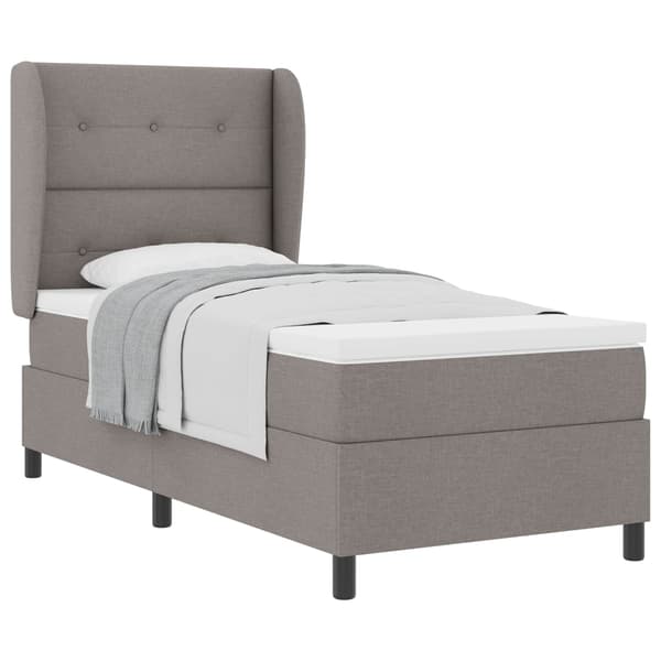 vidaXL Box spring seng med madras Gråbrun 100 x 200 cm Stof