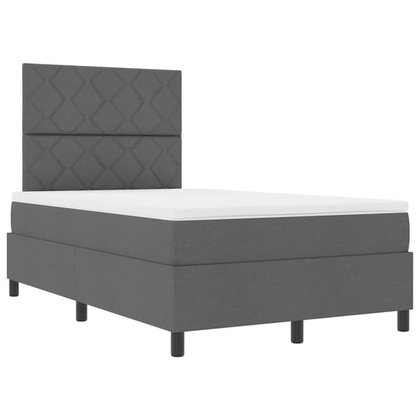 vidaXL Box spring seng med madras Mørkegrå 120 x 200 cm Stof
