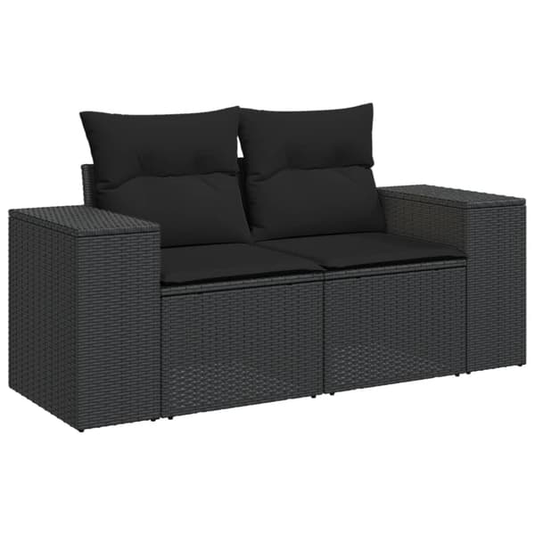 vidaXL sofasæt til haven 8 dele med hynder polyrattan sort