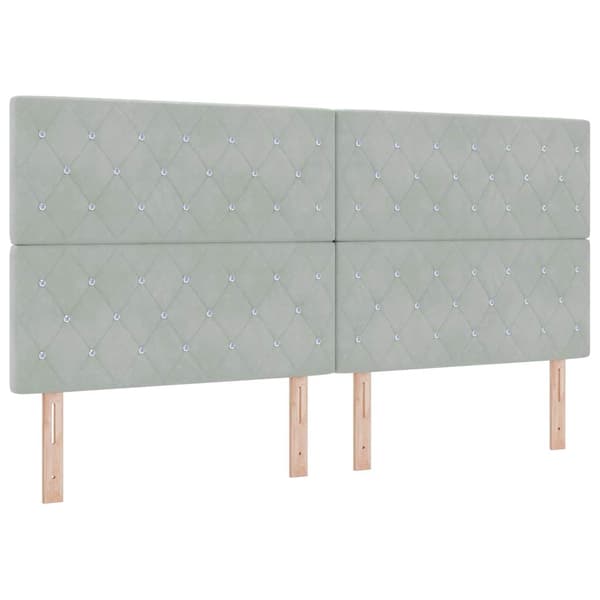 vidaXL Box spring seng med madras Lysegrå 200 x 200 cm Polyester