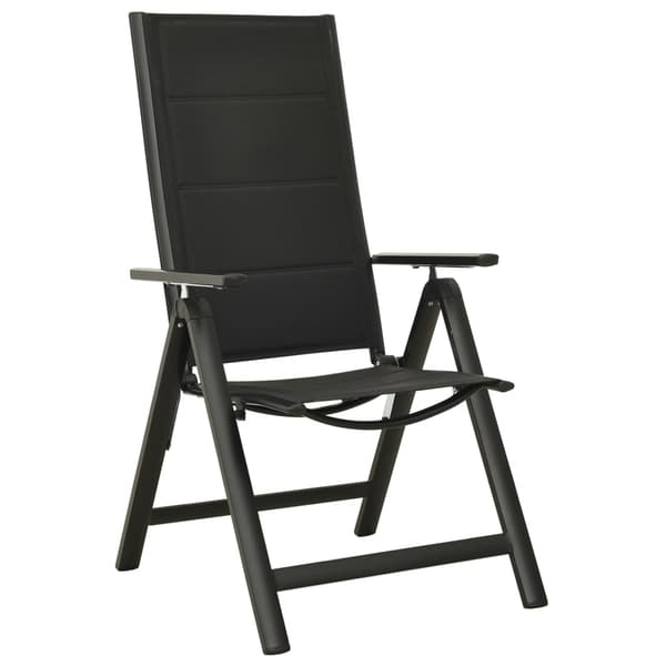 vidaXL foldbare havestole 2 stk. textilene og aluminium sort