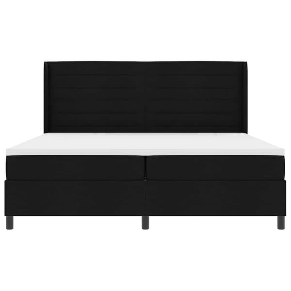 vidaXL Box spring seng med madras Sort 200 x 200 cm Stof