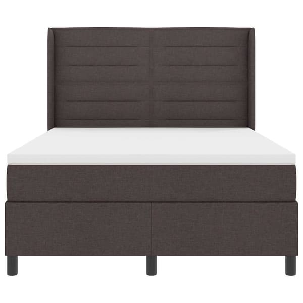 vidaXL Box spring seng med madras Mørkebrun 160 x 200 cm Stof