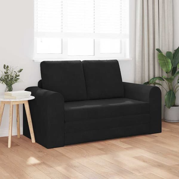 vidaXL Sovesofa 60cm Sort Fløjl