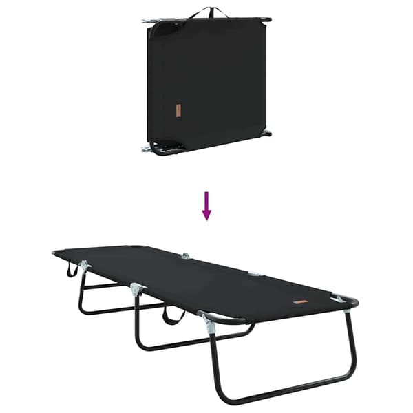 vidaXL Foldestol Sort 188 x 57 x 86,5 cm Polyester