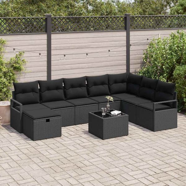 vidaXL Sofasæt med hynder 6 dele polyrattan