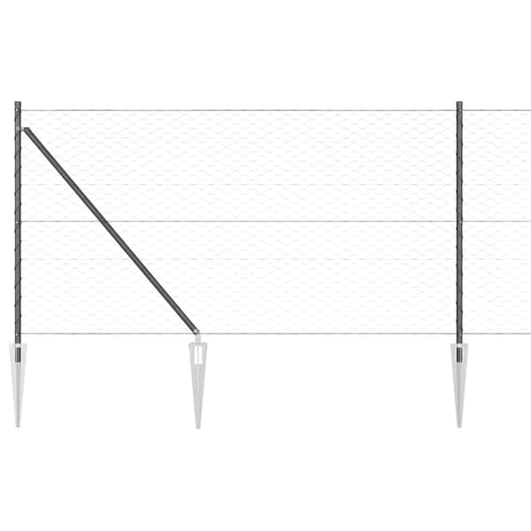 vidaXL Hegnspæl Grå 50 x 1 m (50 mm mesh) Stål og PVC