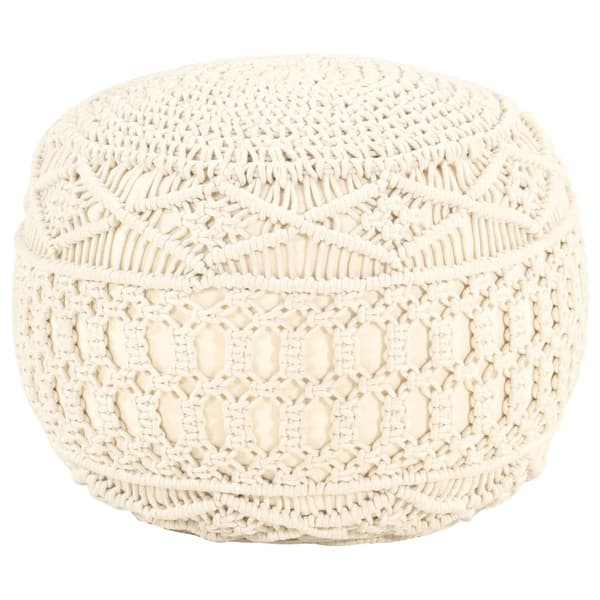 vidaXL håndlavet macramépuf 45x30 cm bomuld