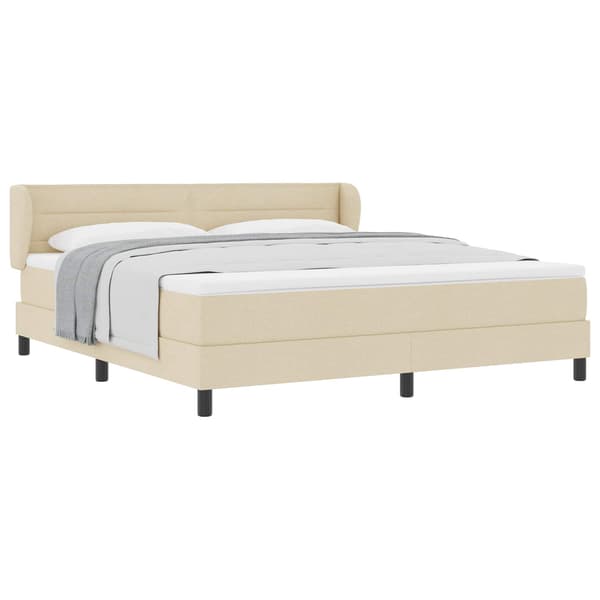 vidaXL Box spring seng med madras Creme 180 x 200 cm Stof