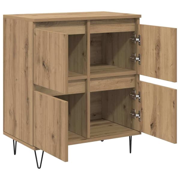 vidaXL Sideboard Artisan Egetræ 60 x 35 x 70 cm
