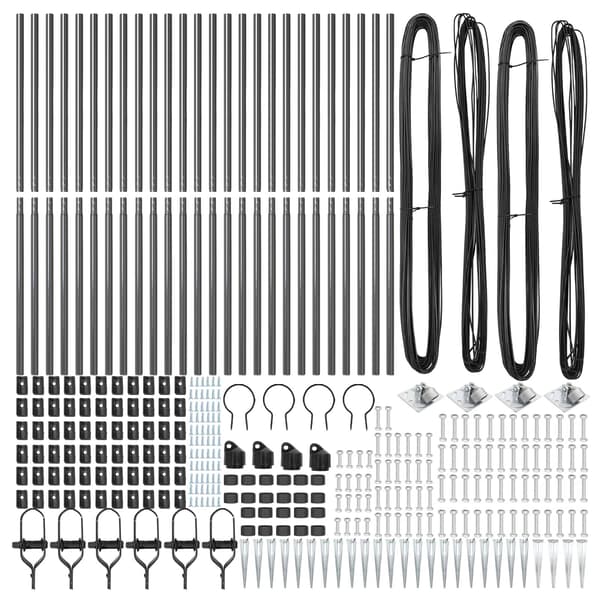 vidaXL Hegnspæl 26 pcs Grå 3,2 x 3,2 x 185 cm