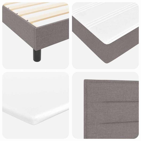 vidaXL Box spring seng med madras Gråbrun 200 x 200 cm Polyester