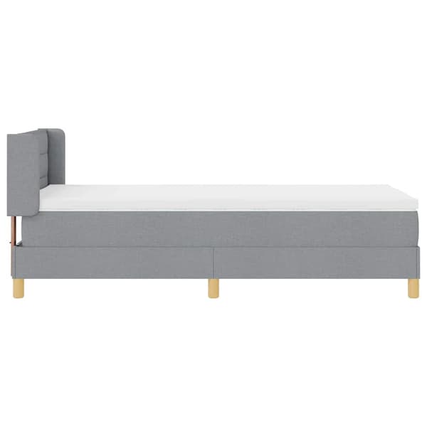 vidaXL Box spring seng med madras Lysegrå 190 x 90 cm Polyester