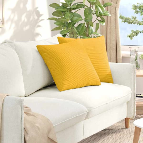 vidaXL Sofapuder 2 pcs Lys Gul 50 x 50 cm Velourstof