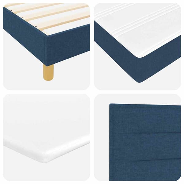 vidaXL Box spring seng med madras Blå 200 x 100 cm Polyester