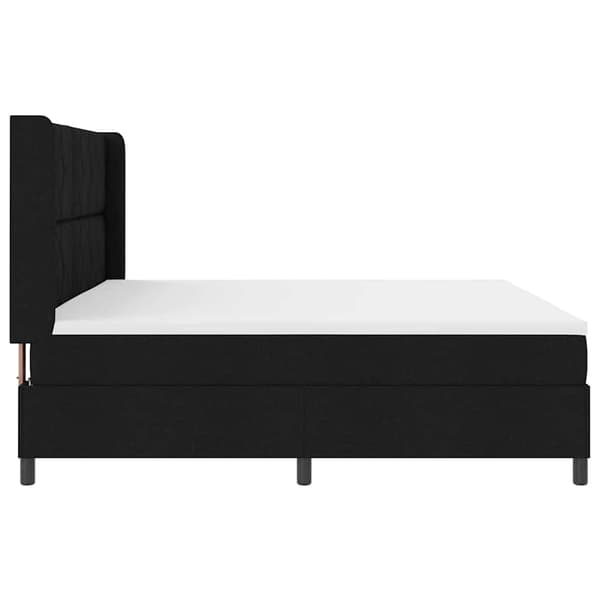 vidaXL LED Box Spring Bed med madras Sort 200 x 200 cm Stof