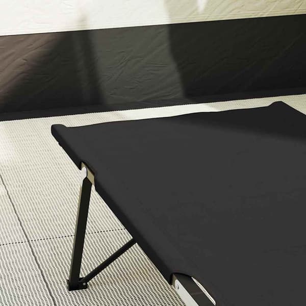vidaXL Foldende Camping Seng 2 pcs Sort 206 x 76 x 74 cm