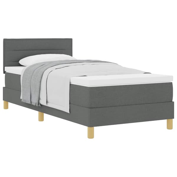 vidaXL Box spring seng med madras Mørkegrå 100 x 200 cm Stof