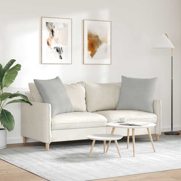 vidaXL Sofapuder 2 pcs Lysegrå 60 x 60 cm Stof