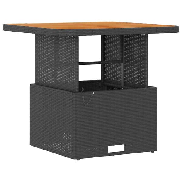 vidaXL Have Spisebordssæt Sort polyrattan