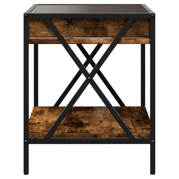 vidaXL sengebord med Infinity LED-lys 40x40x49 cm røget egetræsfarve