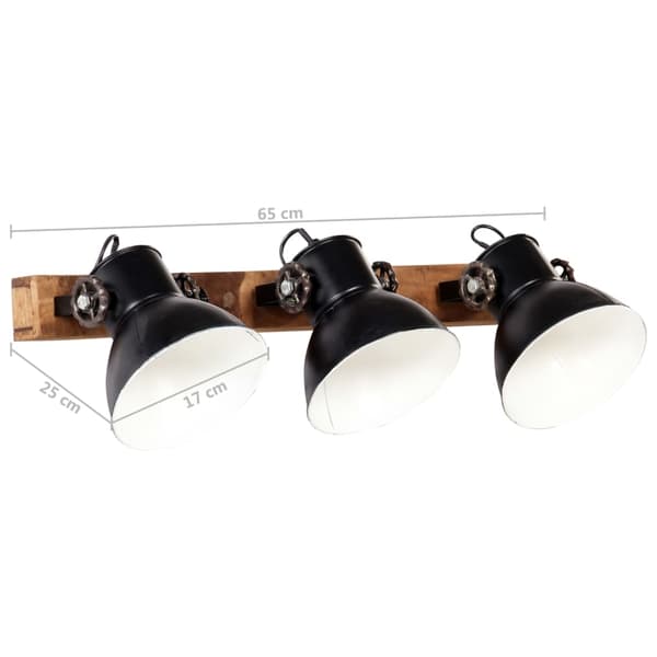 vidaXL industriel væglampe 65x25 cm E27 mat sort