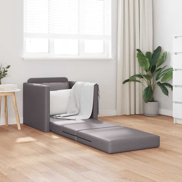 vidaXL Sovesofa 60cm Grå Kunstlæder