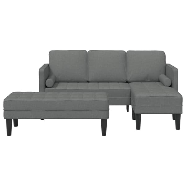 vidaXL Sofa Sæt med pude 2 pcs Mørkegrå Polyester