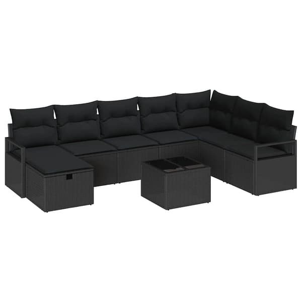 vidaXL Sofasæt med hynder 6 dele polyrattan