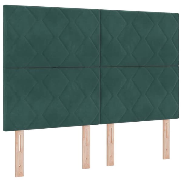 vidaXL Box spring seng med madras Mørkegrøn 190 x 140 cm Polyester