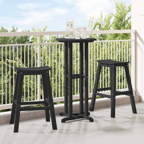 vidaXL Have bar sæt 3 pcs Sort HDPE