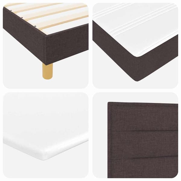 vidaXL Box spring seng med madras Mørk Brun 200 x 100 cm Polyester