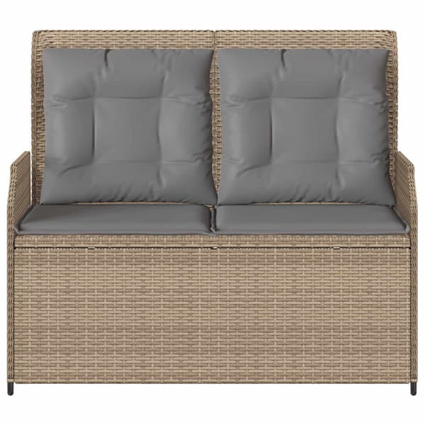 vidaXL Havebænk Beige polyrattan