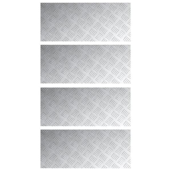 vidaXL Trappe Tread Rektangulær 4 pcs Sølv 70 x 30 cm Aluminium