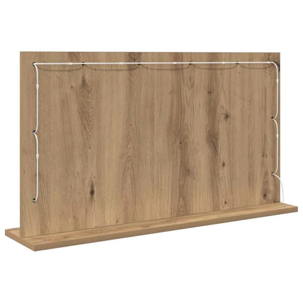 vidaXL Vaskeskab Spejl Rektangulær Artisan Egetræ 80 x 45 x 18 cm