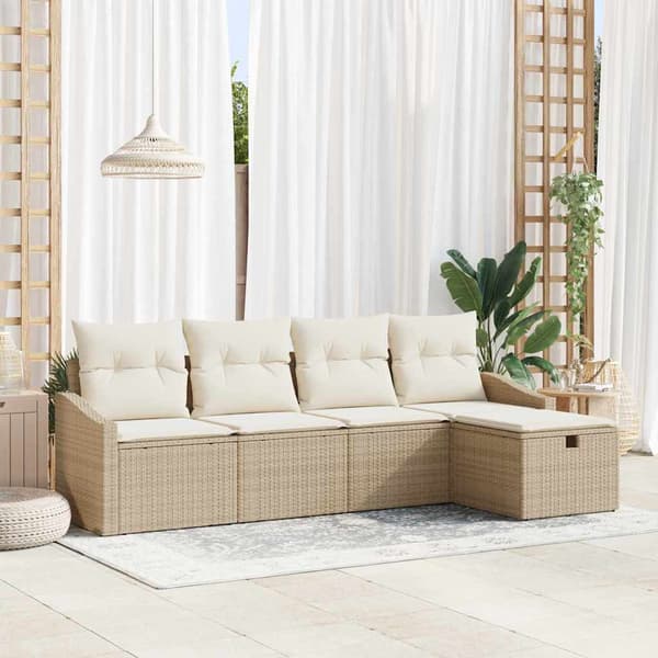 vidaXL Sofa Sæt med pude 6 pcs polyrattan